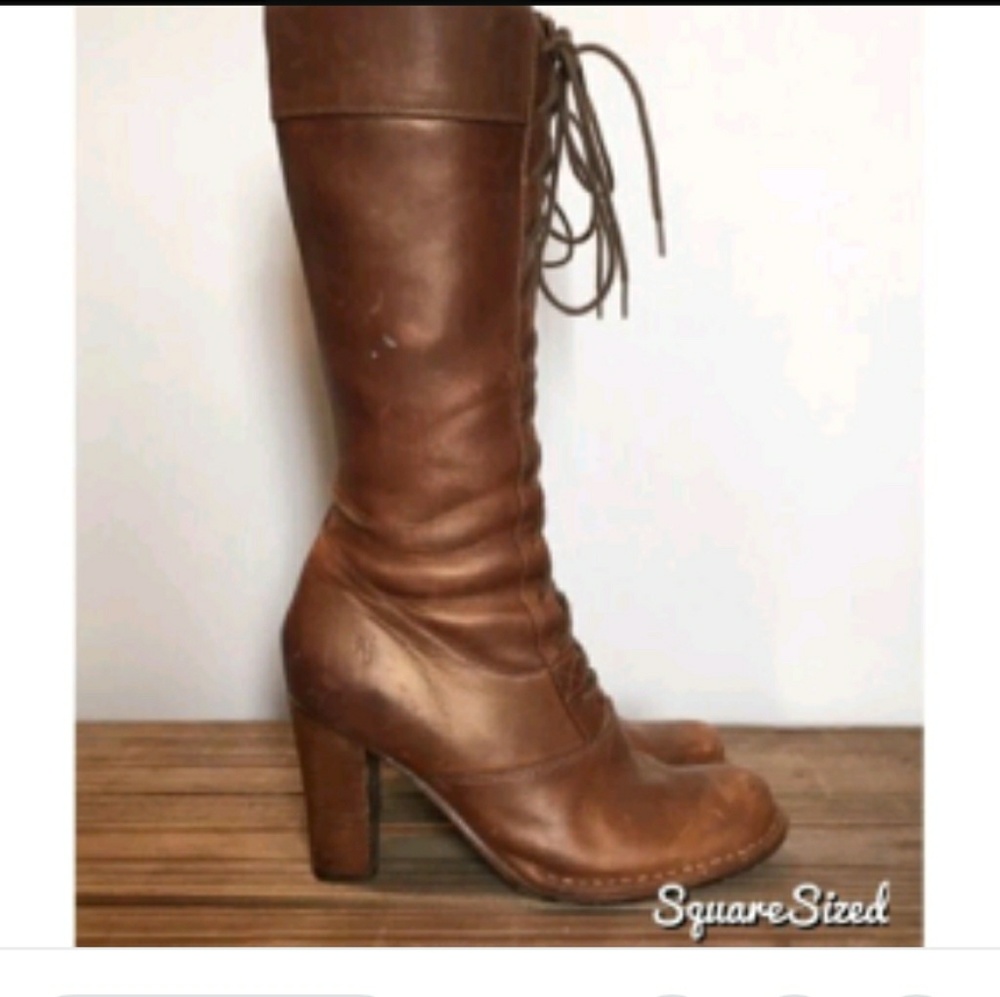 Frye boots brown gold